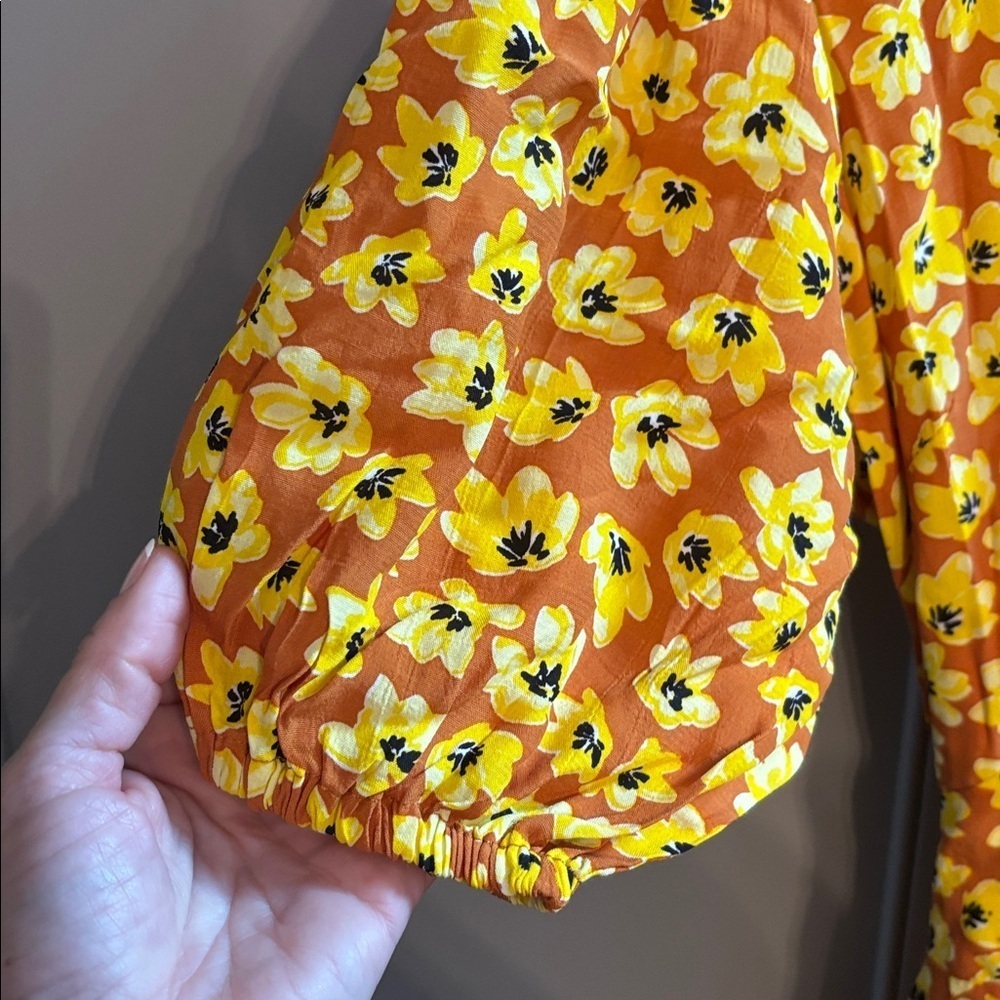 Faithfull the Brand Ilia mini dress- saffron Sz S retail $188 - Picture 4 of 6